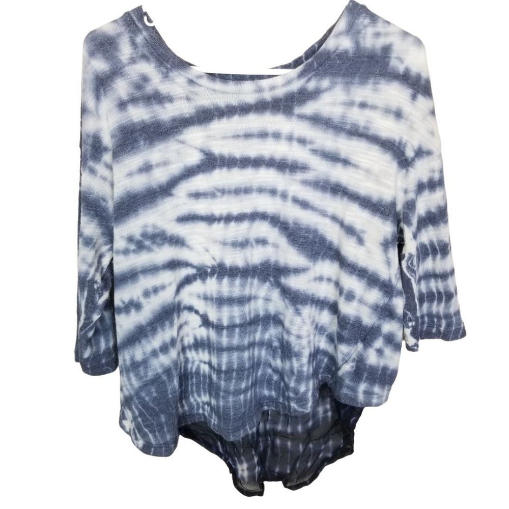 Young Fabulous & Broke Womens M Blue Tie Dye Half